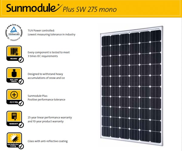 SolarWorld Sunmodule 275 W Panel